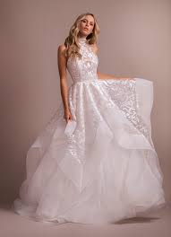 Blush Ball Gown Wedding Dress With High Neck Style Kylo Wedding Dresses Kleinfeld High Neck Wedding Dress Ball Gowns Wedding