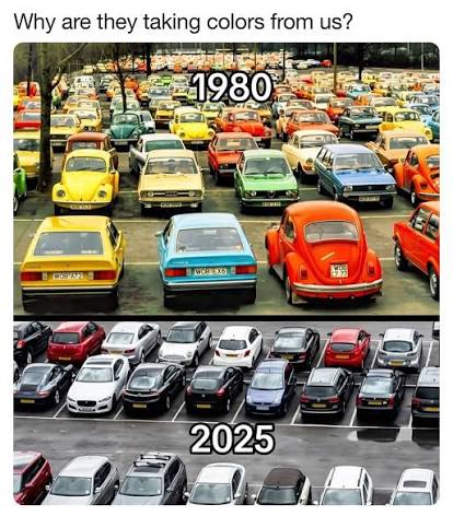 Why don't we have colorful cars anymore?