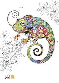G011 Cosmo Chameleon Fabric Art Bug Art Applique Art