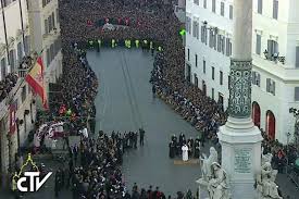 Image result for Photo of Pope Francis at Piazza Spagna