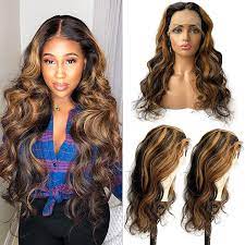 Does honey lighten hair quickly? Buy Balayage Body Wave Honey Blonde Highlights 13x6x1 Lace Front Human Hair Wigs For Black Women 9abrazilian Hair Ombre Brown Honey Blonde Lace Frontal Wigs Pre Plucked With Baby Hair 150 Density