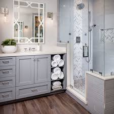 The flooring is topped by a gray rug. 75 Beautiful Gray Tile Bathroom Pictures Ideas March 2021 Houzz