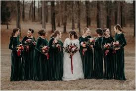 Dark Green Long Sleeve Velvet Bridesmaid Dress For Winter Wedding Weddi Emerald Green Bridesmaid Dresses Winter Bridesmaid Dresses Dark Green Bridesmaid Dress