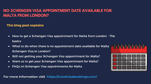 Unable To Book A Malta Schengen Visa Appointment In London