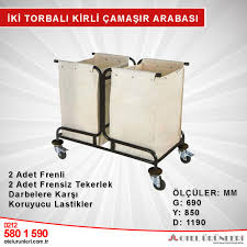 iki torbali kirli camasir arabasi oteller urunler araba