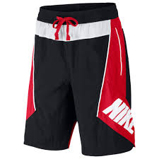 Black And Red Nike Shorts Nike Throwback Shorts Black University Red White Mens Shorts Outfits Nike Clothes Mens Mens Outfits