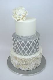 Today's real party is an elegant wedding in black, silver and white. Silver White Wedding Cake With Contrasting Onlay And Diamantes Cakecentral Com