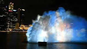 Laser Effects Light Water Show Singapore At Marina Bay Sands Skypark Hot Water Lighting Marina Bay Sands Water