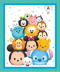 Disney tsum tsum fan page bringing you the latest news and information from the world of disney tsum tsums and more! Cotton Fabric Large Panel Disney Tsum Tsum Character Emoji 4my3boyz Fabric