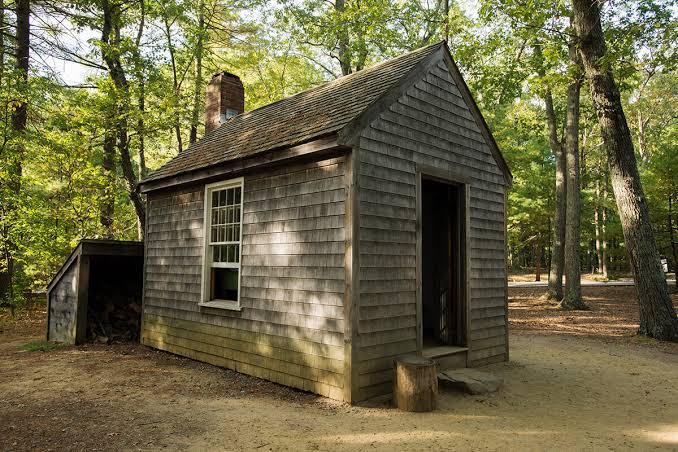 Replica of Thoreau's cabin at Walden Pond, AI generated