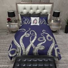 White Black And Cream Bedding Navy Blue Octopus Tentacle Cream Bedding Collection Duvet Bedding Sets Luxury Bedding Duvet Bedding