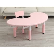 A wide variety of study table for students options are available to you, such as specific use. Home Living Furniture Decoration Furniture Kids Babies Littlethingy Kids Study Table And Chair With Adjustable Height Moon Shape Table 2 Colors Eromman Com Online