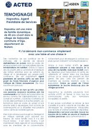 . subsistance et celle de ses enfants sans devoir compter sur un partenaire violent pour subvenir à ses besoins de base. Akvo Rsr Entreprendre Ici Temoignage D Hapsatou Agent Prestataire De Services