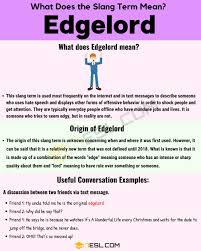 Unlike shadora, though, he is not very smart, just neutral and uncaring about everything. Edgelord Meaning What Does The Slang Term Edgelord Mean 7esl