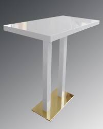 White Bar Table With Double Pole Base And Solid Surface Top Tw Matb 104 White Bar Table Bar Table White Bar