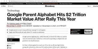 According to reports on 3 february, alphabet inc., google's parent company, briefly touched usd 2 trillion in value as its shares rose by . Damson The Blue Ocean Strategy Company