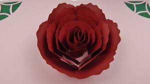 Then apply glue where the star is in the photo and the corresponding spot on the other side of the flower set. How To Make A 3d Rose Pop Up Card Greeting Card Flower Diy Tutorial Free Pattern Youtube