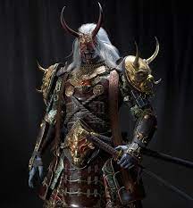 The Oni Working On A Japanese Character In Maya Zbrush Oni Samurai Japanese Characters Oni
