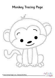 Engage your students with these trace and color coloring pages. Monkey Tracing Page Monkey Coloring Pages Monkey Crafts Monkey Drawing