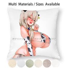 Uzaki Milk Pillow Case Throw Pillow Cover Cotton Linen Flax Anime Hentai  Lewd Big Boobs Uzaki Chan Creative Trending Vintage 