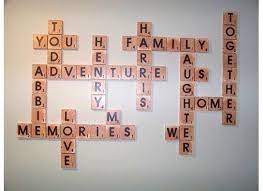 Diy Scrabble Letter Tiles Family Words From Reader Abbie Tutorial By Remodelaholic Scrabble Wall Art Scrabble Tile Crafts Name Art Projects