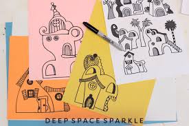 The houses have a frame structure. How To Draw Dr Seuss Inspired Houses Deep Space Sparkle
