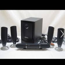 Rich sound for a full range audio experience this 2.1 speaker system delivers balanced acoustics and provides enhanced bass from a compact subwoofer. Dell 5650 5 1 Surround Speaker Set Electronics On Carousell