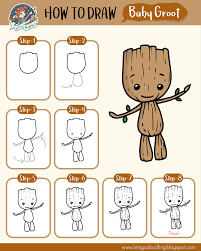 How do you draw a baby dragon? How To Draw Baby Groot Easy Step By Step Drawing Tutorial