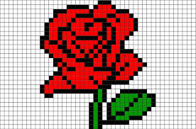 Rose Pixel Art Pixel Art Pixel Crochet Perler Bead Art Pixel valentine s day background stock vector. rose pixel art pixel art pixel