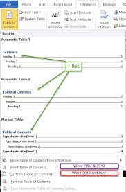 Complex Documents Microsoft Word Intermediate User S Guide Table Of Contents Table Of Authorities Cross References