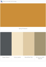Check spelling or type a new query. Spicy Mustard Deep Space Ivory Lustre Mansfield Tan At Home With Nature Mustard Wall Color Palette Living Room Wall Color