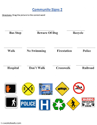 Community Signs Interactive And Downloadable Worksheet You Can Do The Exercises Online Or Download The Wo In 2020 Community Signs Phonics Reading Passages Life Skills