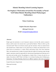 .ibadah yang sejati adalah mengunjungi anak anak yatim piatu dalam kesusahan mereka. Doc Islamic Boarding School Learning Impacts On Orphan S Motivation Toward Her Personality Trisna Gumiwang Academia Edu