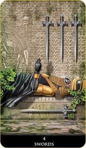 What type of prediction do you want from the tarot cards? Featured Card Of The Day 4 Of Swords New Babylonian Tarot By Roxana Paul Tarot By Cecelia In 2020 Swords Tarot Tarot By Cecelia Tarot