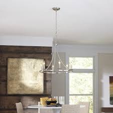 Shop Allen Roth 25 5 In 6 Light Brushed Nickel Standard Chandelier At Lowes Com Dining Room Lighting Dining Room Light Fixtures Traditional Dining Rooms