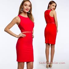 2019 Kirmizi Abiye Elbise Modelleri Kirmizi Kisa Askili Kolsuz Transparn Tul Kemer The Dress Elbise Modelleri Resmi Elbise
