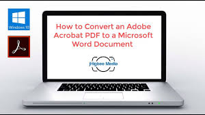 How To Convert An Adobe Acrobat Pdf To A Microsoft Word Document Youtube