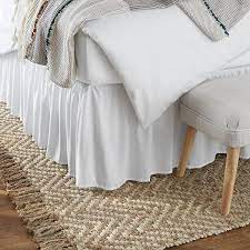 Some bed skirts are unsettled and assembled, while others are more custom fitted, with only a couple of creases. Amazon Com Amazon Basics Ruffled Bed Skirt Queen Bright White Home Kitchen