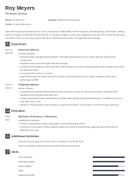 A very experienced financial advisor having considerable success in advising high net worth individuals and corporate clients on investments. Pin On Resume Examples