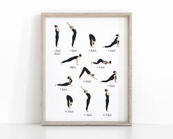 Inhale Exhale Sun Salutation Yoga Print Instant Download Yoga Etsy Yoga Prints Yoga Poster Inhale Exhale