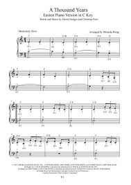 See your chords appearing on the chords easy main page and help other guitar players. A Thousand Years Easiest Piano Version In C Key Full Fingerings By Christina Perri Digital Sheet Music For Score Sheet Music Single Download Print H0 130543 221373 Sheet Music Plus