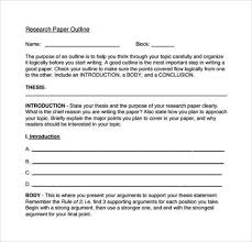 Research Paper Outline To Download Paper Outline Research Paper Outline Template Sample Research Paper Outline