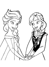 Dessin à imprimer des deux soeurs de la reine des neiges qui s'enlacent. Dessin A Colorier Princesse Elsa