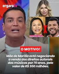 Segundo Leo Dias, toda essa confusão entre Dona Ruth e Murilo Huff estaria  acontecendo porque está em andamento uma negociação de mais de R$ 300  milhões pela venda dos direitos fonográficos das