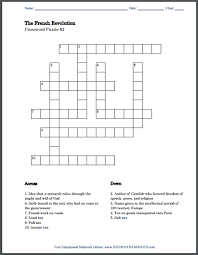 The goal is to fill the white squares with letters, forming words or phrases, by solving clues which lead to the answers. French Revolution Crossword Puzzles Student Handouts