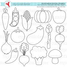 Vegetables Digital Stamps Stamps Line Art Outlines Food Etsy Digital Stamps Felt Book Clip Art