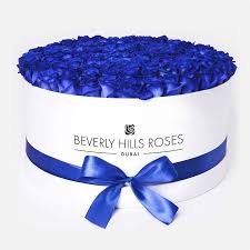 The blue rose is a flower that seeks to convey a message of mystery, enchantment and a sense of the impossible. Order Blue Roses Blue Lagoon In Large White Box