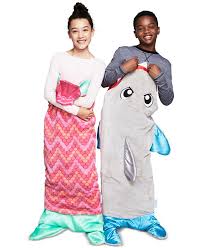 Girls pink mermaid snuggie tails gift blanket tail kids soft sofa sleeping bag. Allstar Snuggie Tails Soft Cuddly Throw Blanket Shark Tail Reviews Blankets Throws Bed Bath Macy S