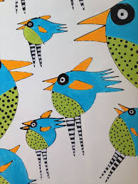 Bird Bird Bird Bird Is The Word Funky Print Bird Bird Bird Bird Is The Word 9 X 12 By Helvismith Bird Artwork Original Paintings Print