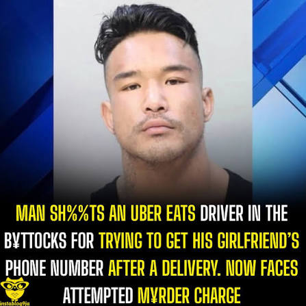 Man sh%%ts an Uber Eats driver in the b¥ttocks for trying to get his girlfriend's phone number after a delivery. Now faces attempted m¥rder charge A 33-year-old man, Khuslen Saruultuya, is facing